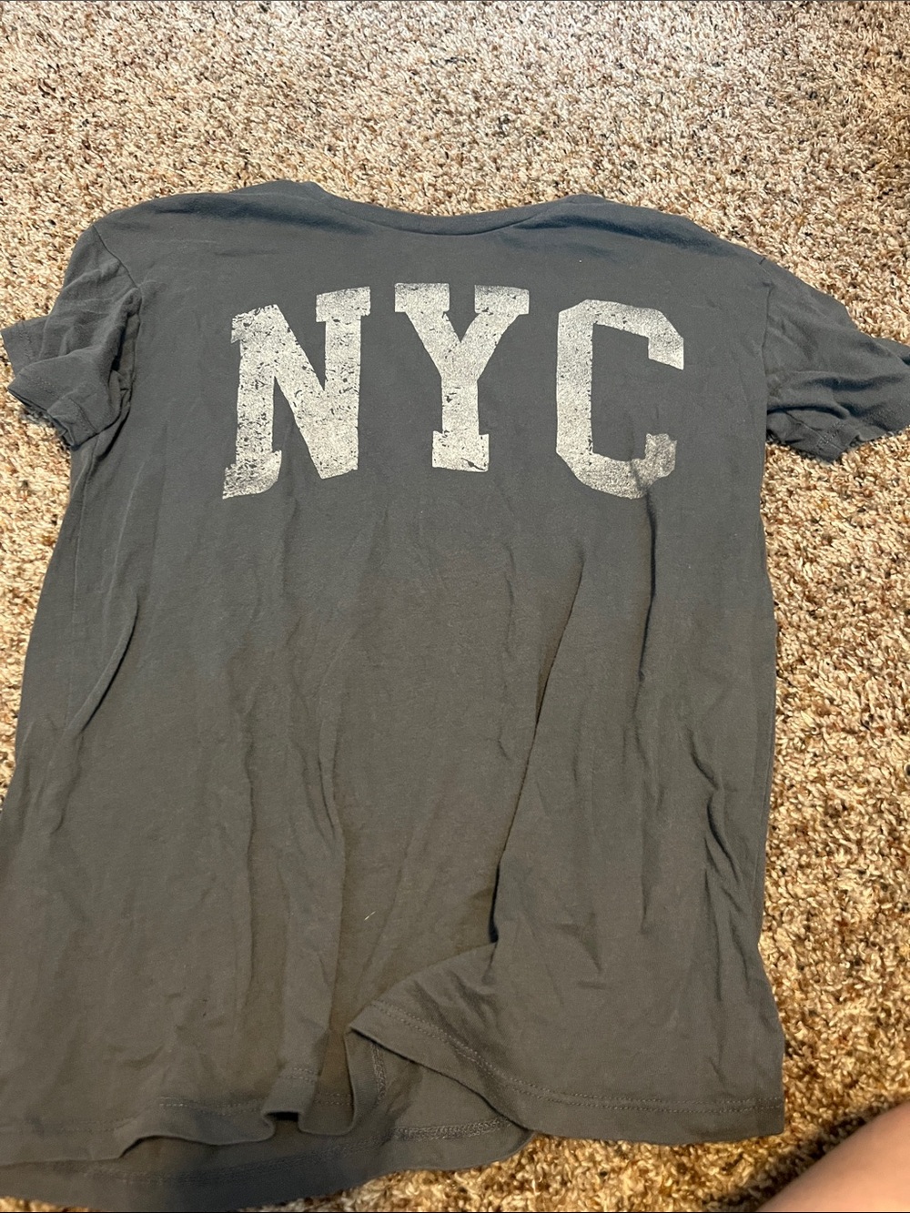 Grayson Threads Black Tee with Distressed White NYC Graphic